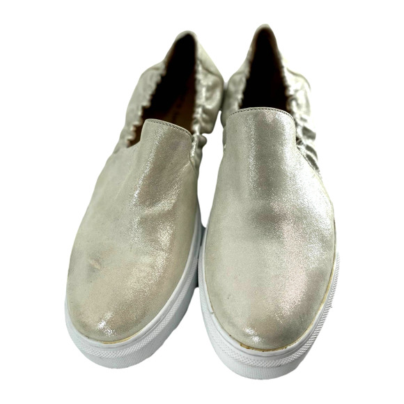 Laura Bellariva Gold Metallic Slip-On Sneaker European Size 37 EUC - Picture 3 of 10